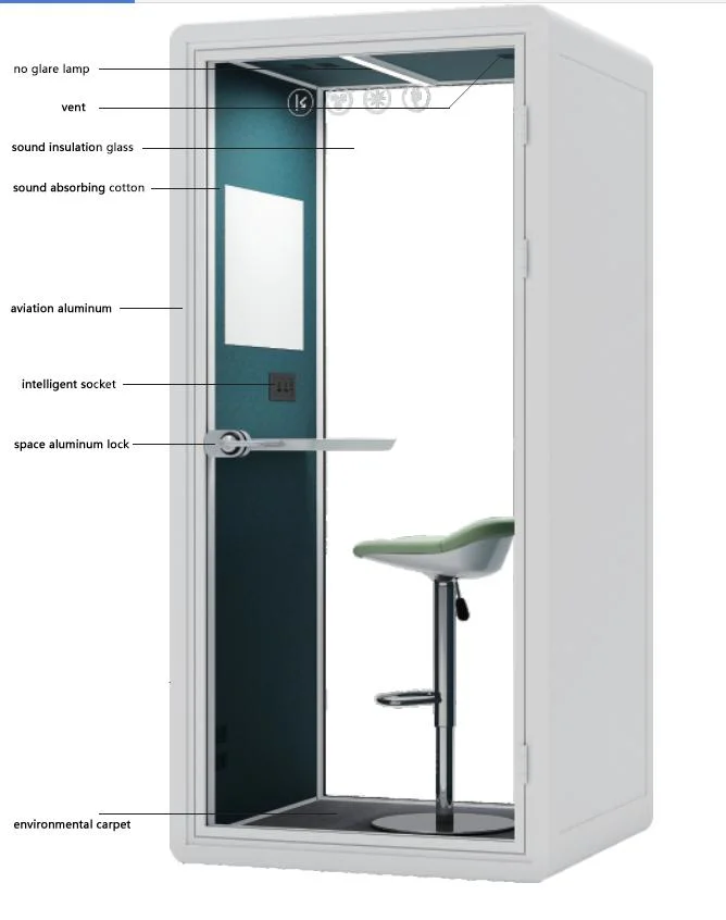 Acoustic Open Office Silent Indoor Modular Work Booth Easy Assemble Modern Private Office Pod Co-Working