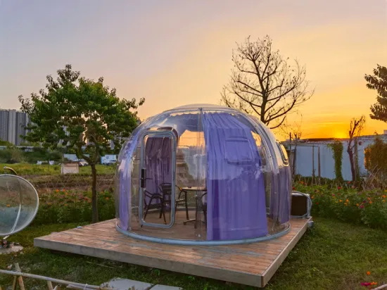 Glamping Tent Роскошная прозрачная купольная палатка Геодезическая купольная палатка для кемпинга на открытом воздухе для курортного отеля, кемпинга, активного отдыха