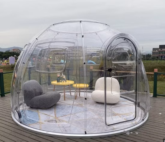 Glamping Tent Роскошная прозрачная купольная палатка Геодезическая купольная палатка для кемпинга на открытом воздухе для курортного отеля, кемпинга, активного отдыха